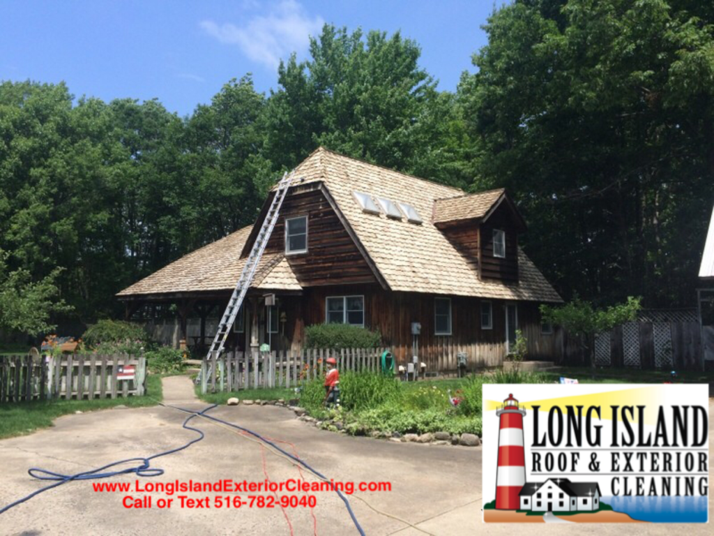 Wood roof cleaning Long Island